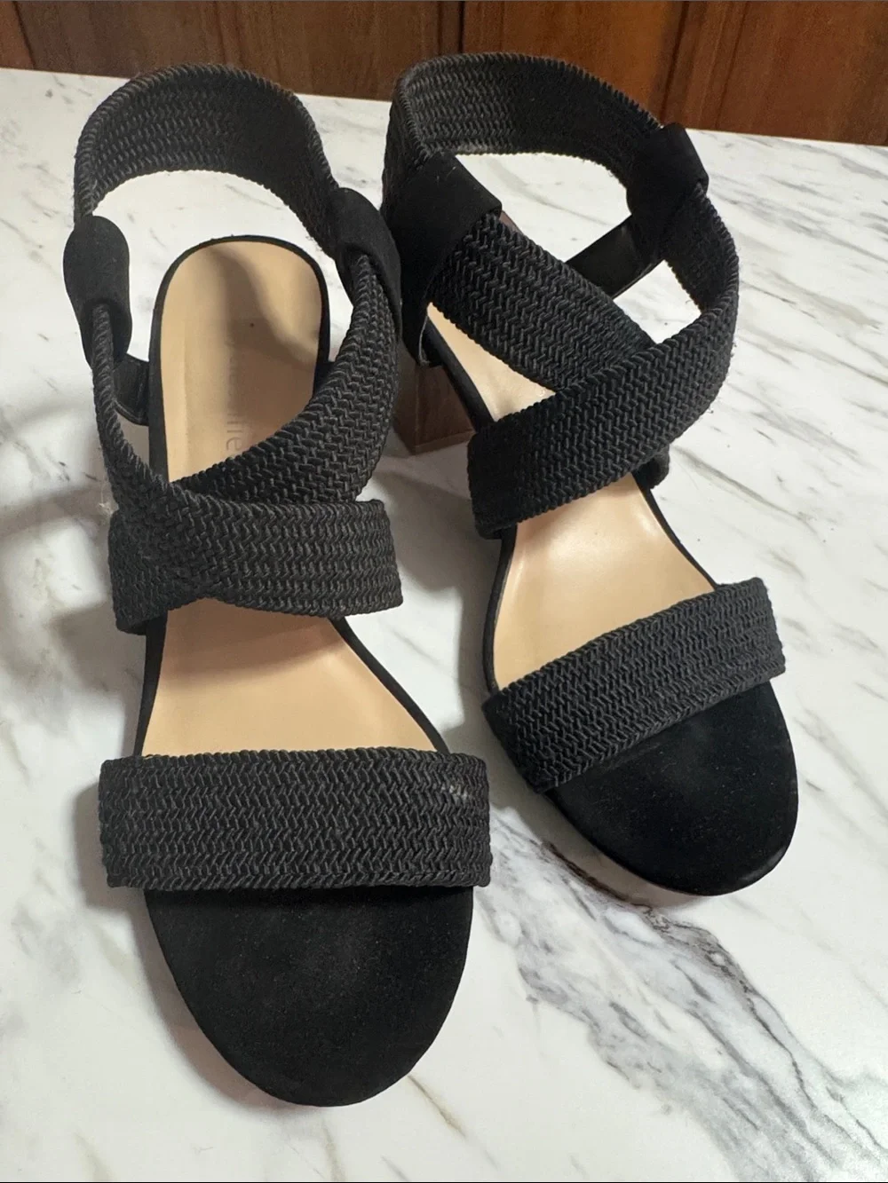 Cityclassified Black Crisscross Strap Sandals
